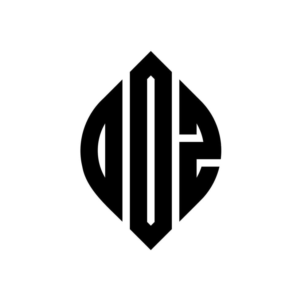 OOZ circle letter logo design with circle and ellipse shape. OOZ ellipse letters with typographic style. The three initials form a circle logo. OOZ Circle Emblem Abstract Monogram Letter Mark Vector. vector