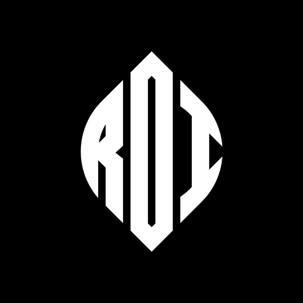 ROI circle letter logo design with circle and ellipse shape. ROI ellipse letters with typographic style. The three initials form a circle logo. ROI Circle Emblem Abstract Monogram Letter Mark Vector. vector