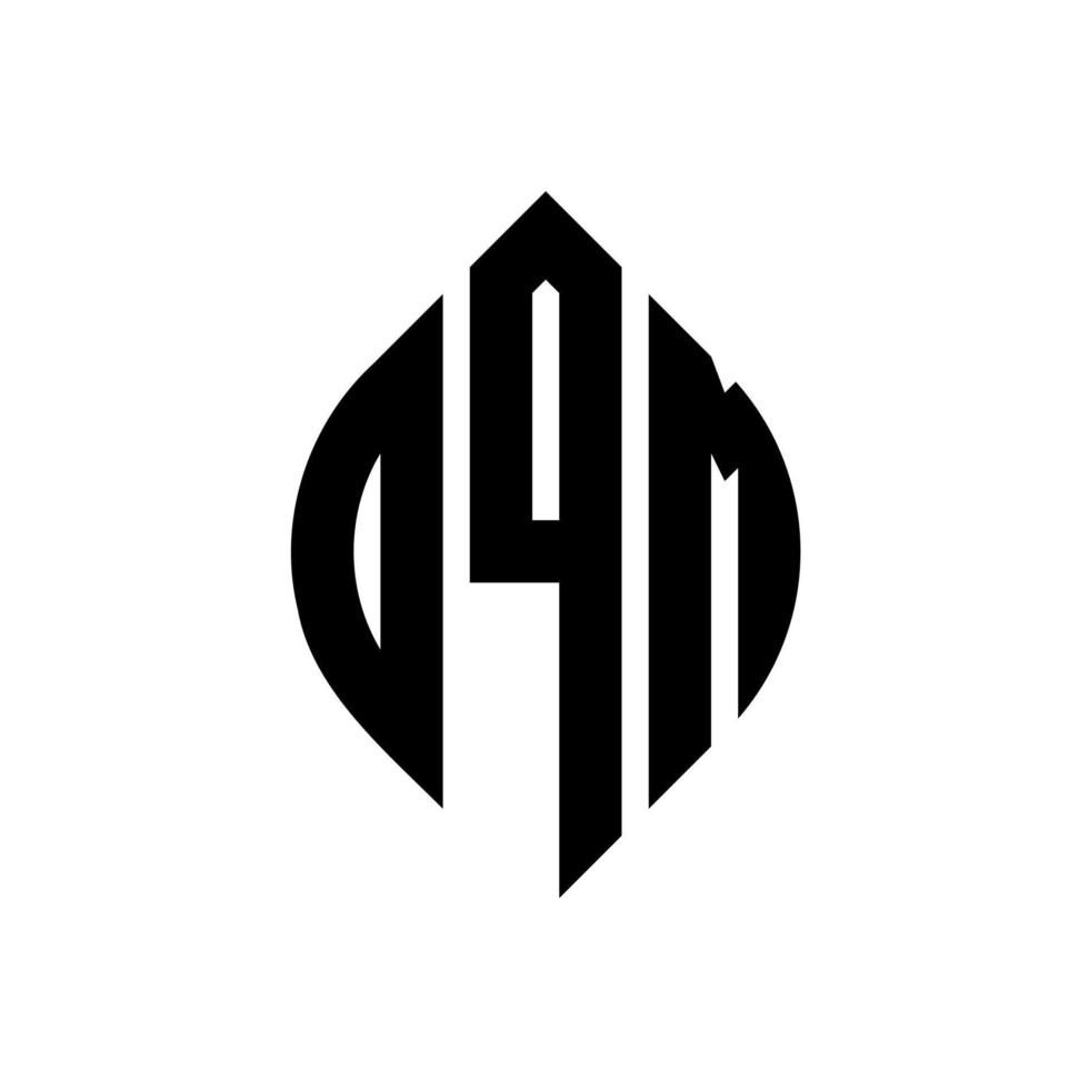 diseño de logotipo de letra circular oqm con forma de círculo y elipse. letras elipses oqm con estilo tipográfico. las tres iniciales forman un logo circular. vector de marca de letra de monograma abstracto del emblema del círculo oqm.