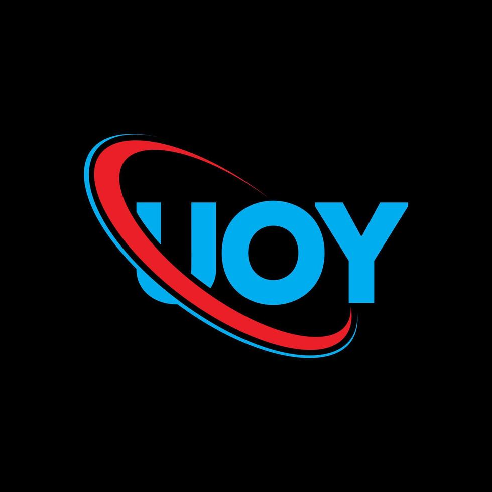 logotipo de uoy. uoy carta. diseño del logotipo de la letra uoy. logotipo de las iniciales uoy vinculado con el círculo y el logotipo del monograma en mayúsculas. tipografía uoy para tecnología, negocios y marca inmobiliaria. vector