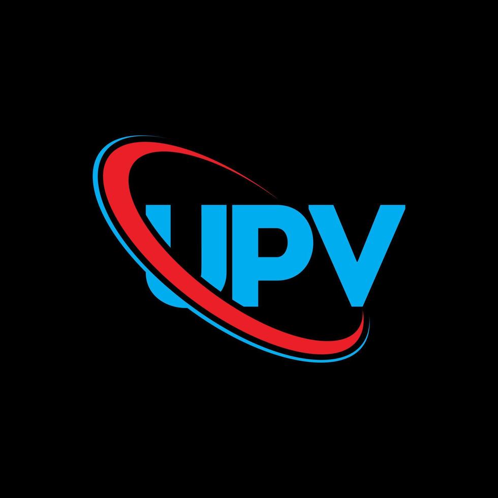 logotipo de la upv. carta upv. diseño de logotipo de letra upv. logotipo de iniciales upv vinculado con círculo y logotipo de monograma en mayúsculas. tipografía upv para tecnología, negocios y marca inmobiliaria. vector