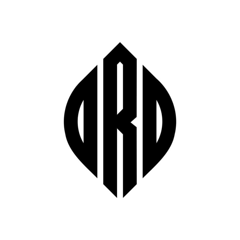 ORD circle letter logo design with circle and ellipse shape. ORD ellipse letters with typographic style. The three initials form a circle logo. ORD Circle Emblem Abstract Monogram Letter Mark Vector. vector