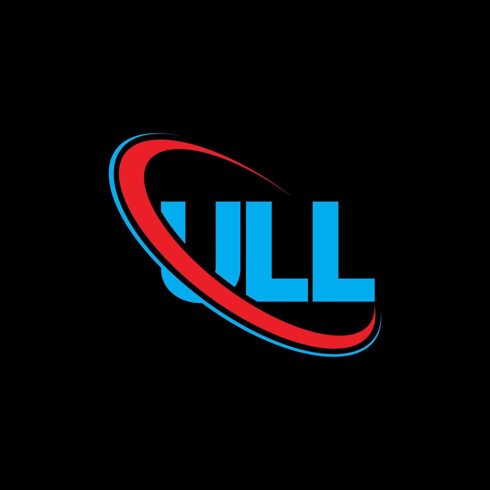 ULL logo. ULL letter. ULL letter logo design. Initials ULL logo linked with circle and uppercase monogram logo. ULL typography for technology, business and real estate brand. vector
