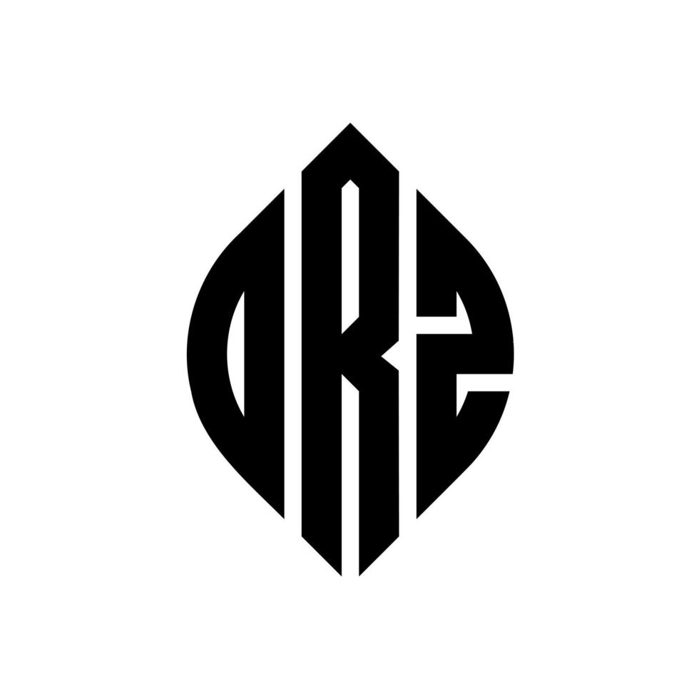 diseño de logotipo de letra de círculo orz con forma de círculo y elipse. orz letras elipses con estilo tipográfico. las tres iniciales forman un logo circular. vector de marca de letra de monograma abstracto del emblema del círculo orz.