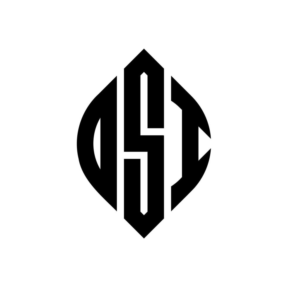 OSI circle letter logo design with circle and ellipse shape. OSI ellipse letters with typographic style. The three initials form a circle logo. OSI Circle Emblem Abstract Monogram Letter Mark Vector. vector