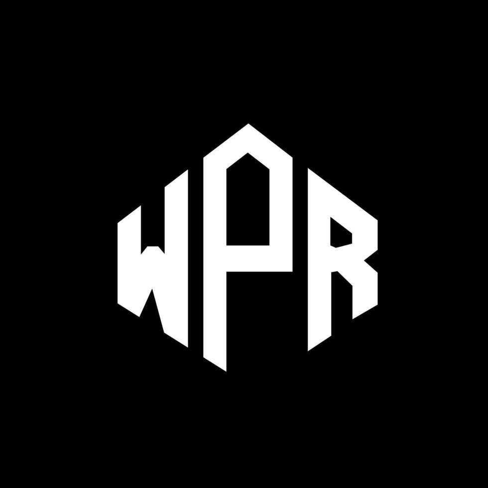 diseño de logotipo de letra wpr con forma de polígono. diseño de logotipo en forma de cubo y polígono wpr. wpr hexágono vector logo plantilla colores blanco y negro. monograma wpr, logotipo empresarial y inmobiliario.