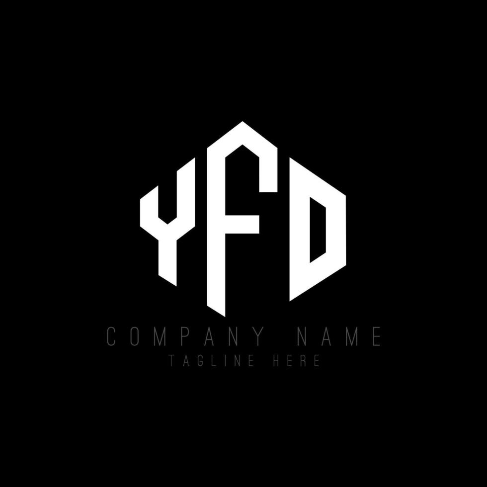 YFO letter logo design with polygon shape. YFO polygon and cube shape logo design. YFO hexagon vector logo template white and black colors. YFO monogram, business and real estate logo.