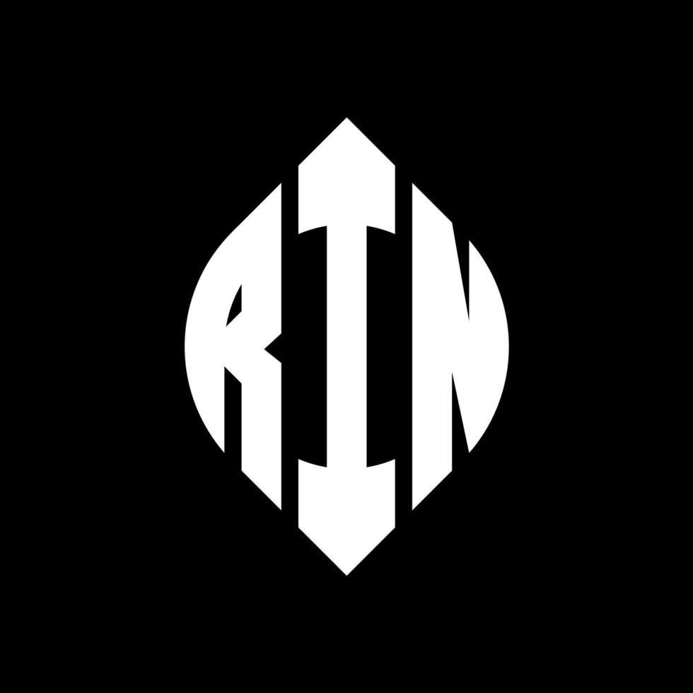 RIN circle letter logo design with circle and ellipse shape. RIN ellipse letters with typographic style. The three initials form a circle logo. RIN Circle Emblem Abstract Monogram Letter Mark Vector. vector