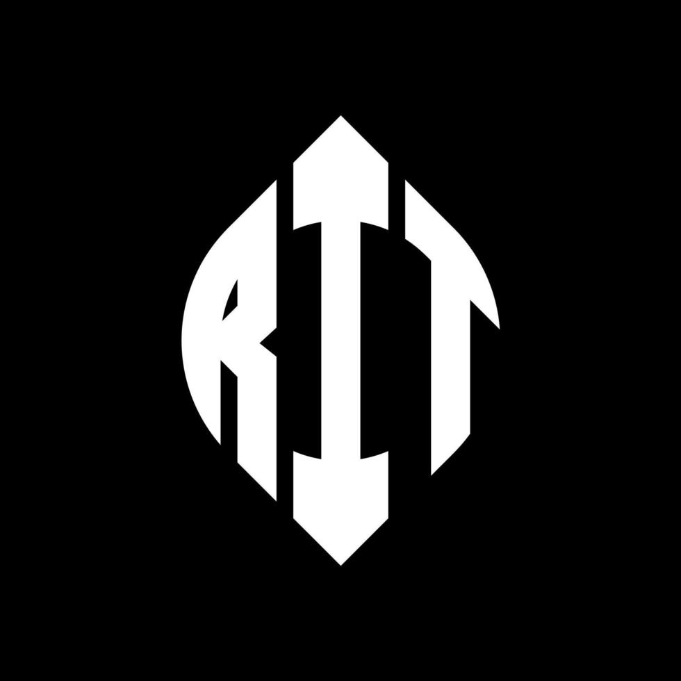 RIT circle letter logo design with circle and ellipse shape. RIT ellipse letters with typographic style. The three initials form a circle logo. RIT Circle Emblem Abstract Monogram Letter Mark Vector. vector