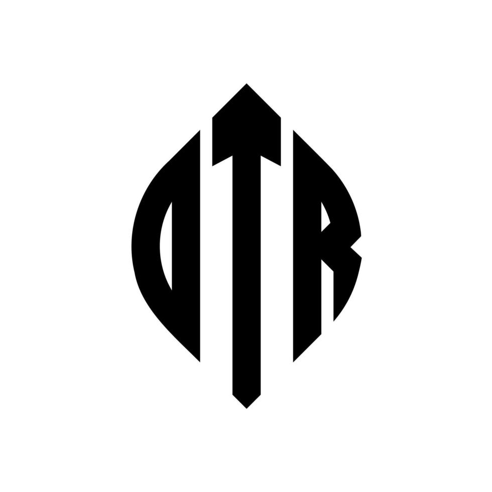diseño de logotipo de letra de círculo otr con forma de círculo y elipse. otr letras elipses con estilo tipográfico. las tres iniciales forman un logo circular. vector de marca de letra de monograma abstracto del emblema del círculo otr.