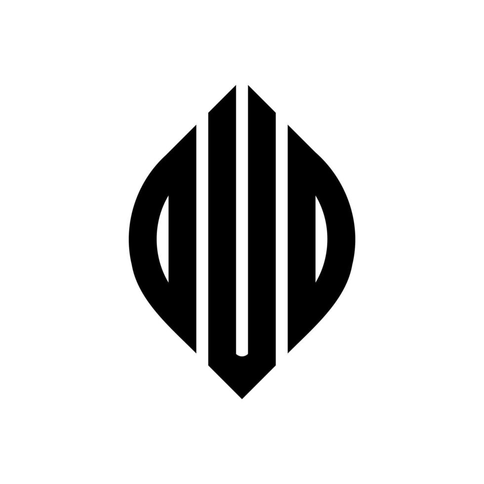 OUD circle letter logo design with circle and ellipse shape. OUD ellipse letters with typographic style. The three initials form a circle logo. OUD Circle Emblem Abstract Monogram Letter Mark Vector. vector