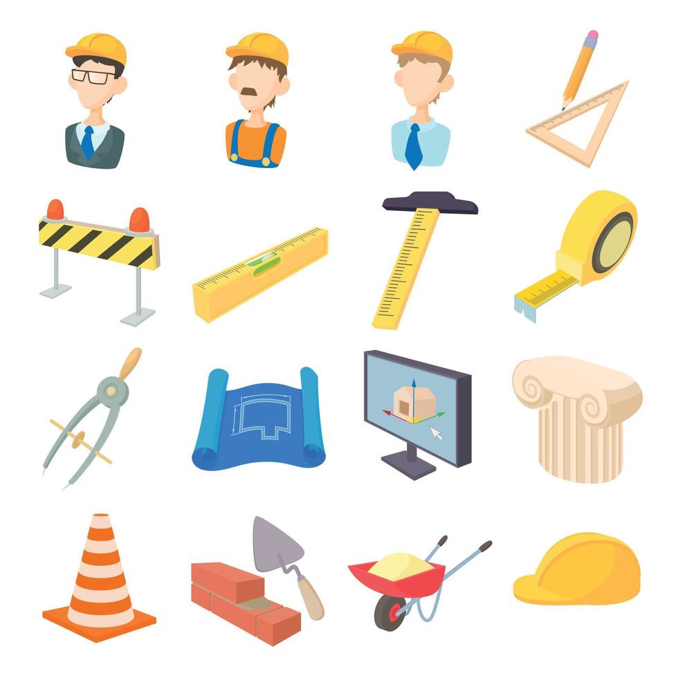 Repair and construction working tools icons set vector