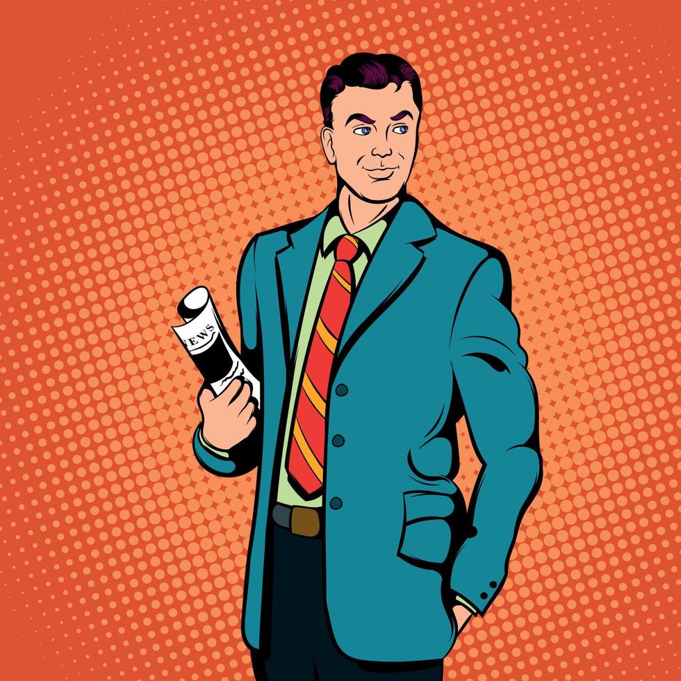 Businessman concept, comics style vector