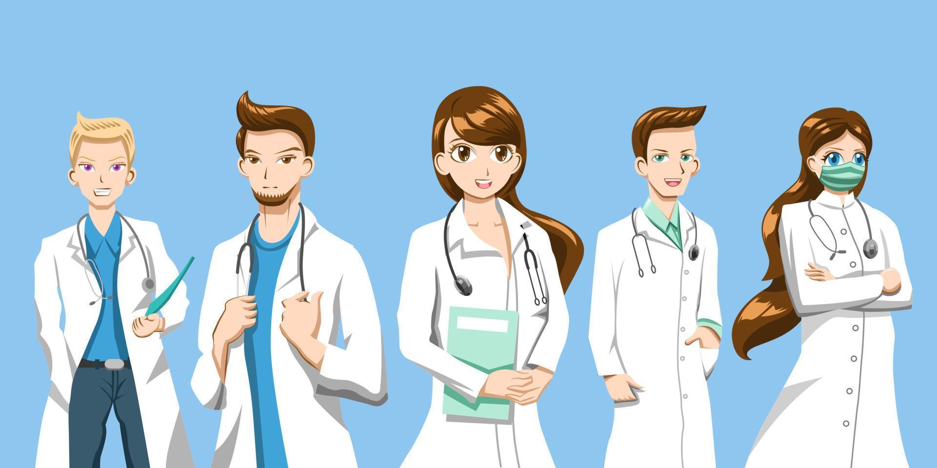 Doctor set collection vector graphic design