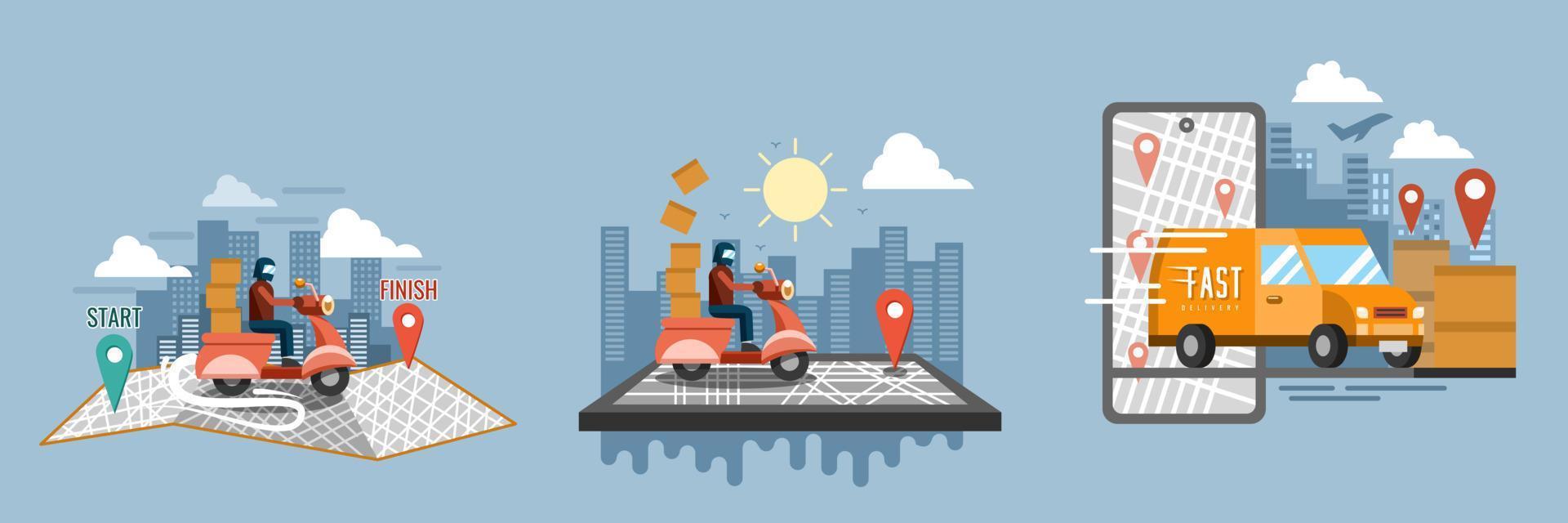 Delivery service vector graphic design
