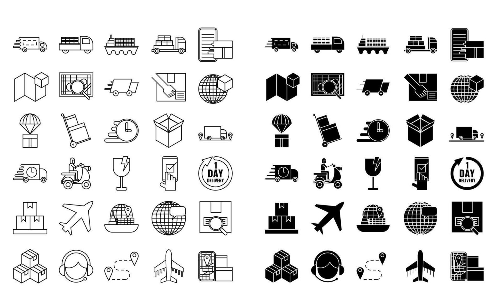 Delivery service icon set collection vector design 8944025 Vector Art ...