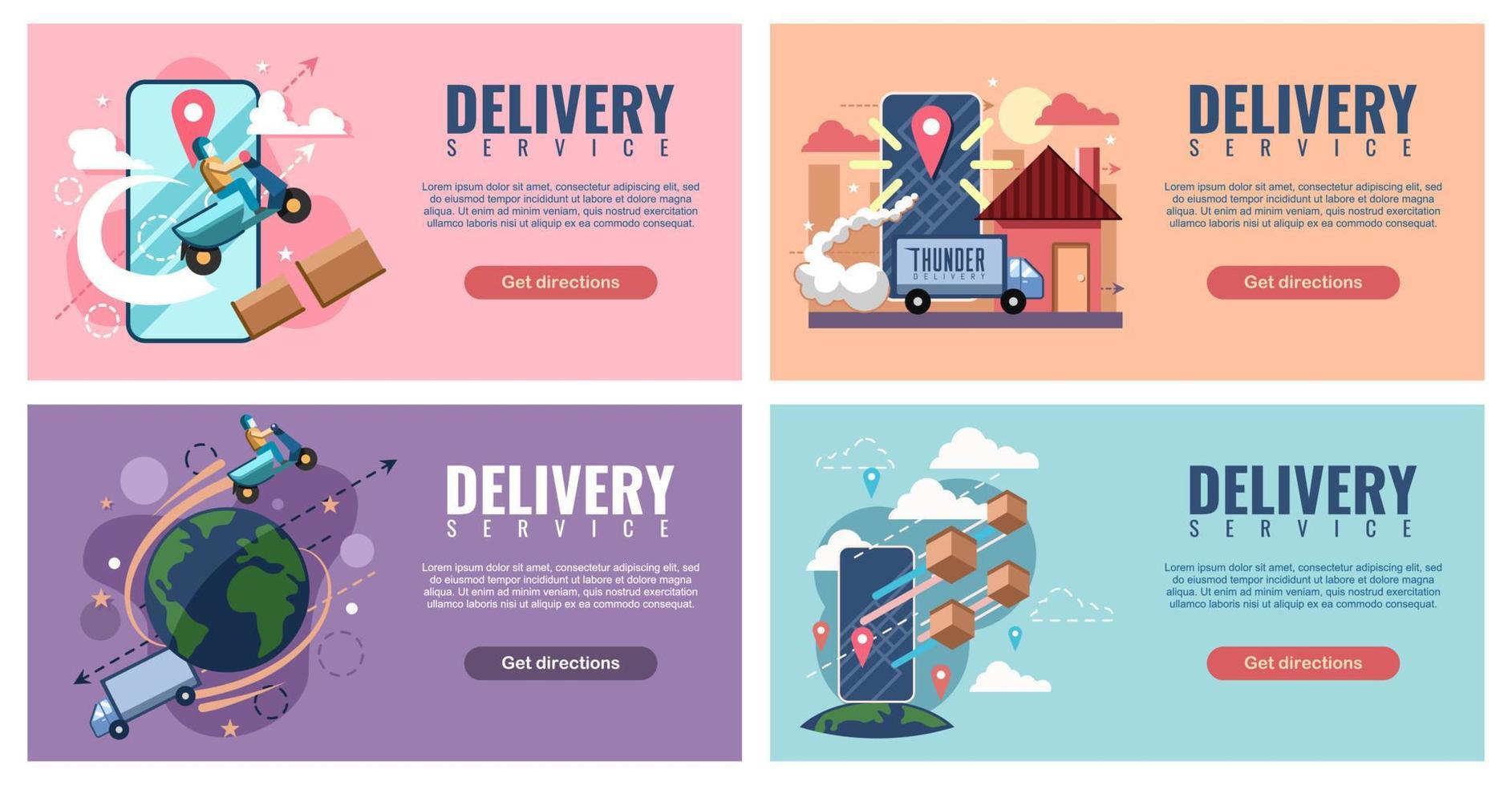 Delivery service online vector set collection graphic design