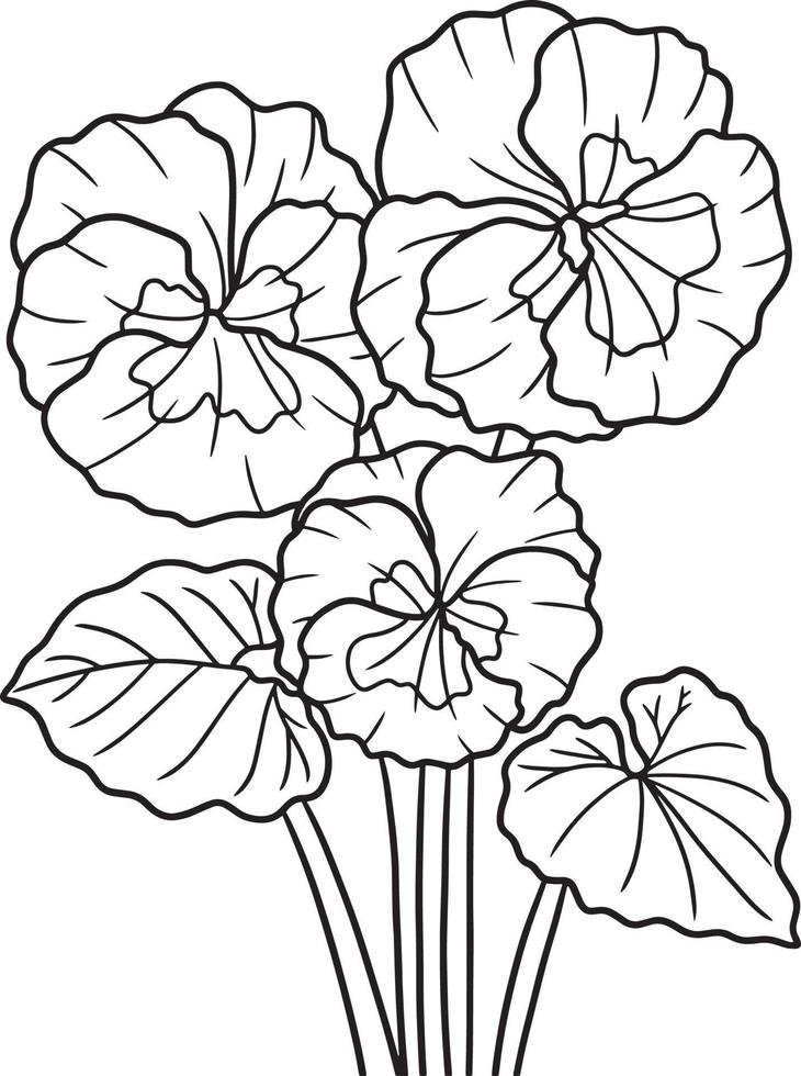 Violet Flower Coloring Page for Adults vector