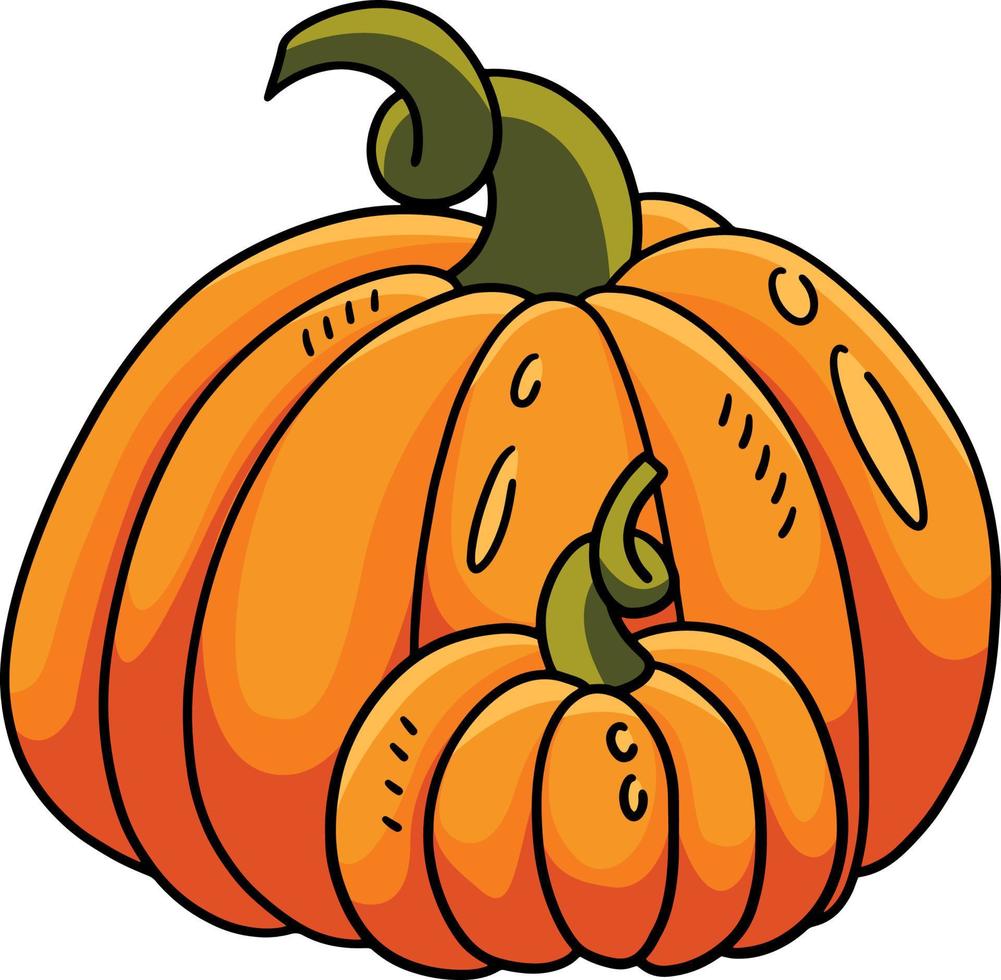 acción de gracias calabaza dibujos animados color clipart vector