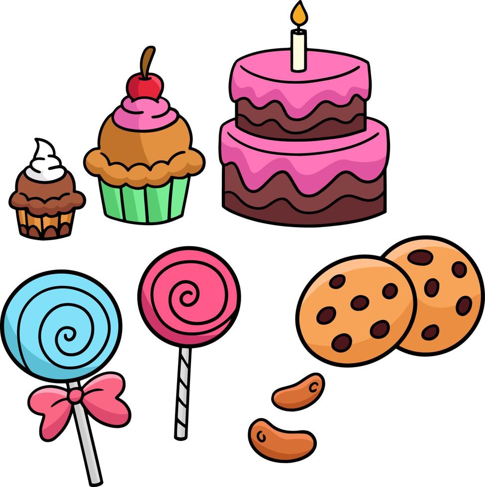 dulces pastel dibujos animados color clipart 8944205 Vector en Vecteezy