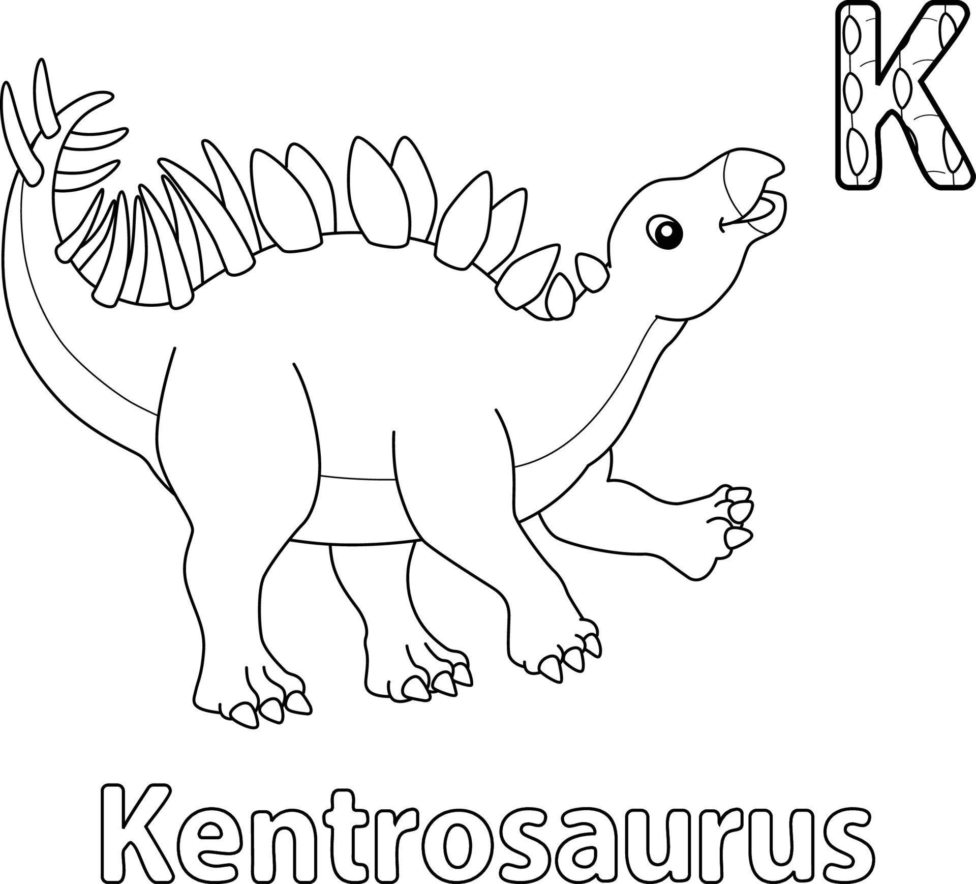 Kentrosaurus Alphabet Dinosaur ABC Coloring Page K 8944224 Vector Art