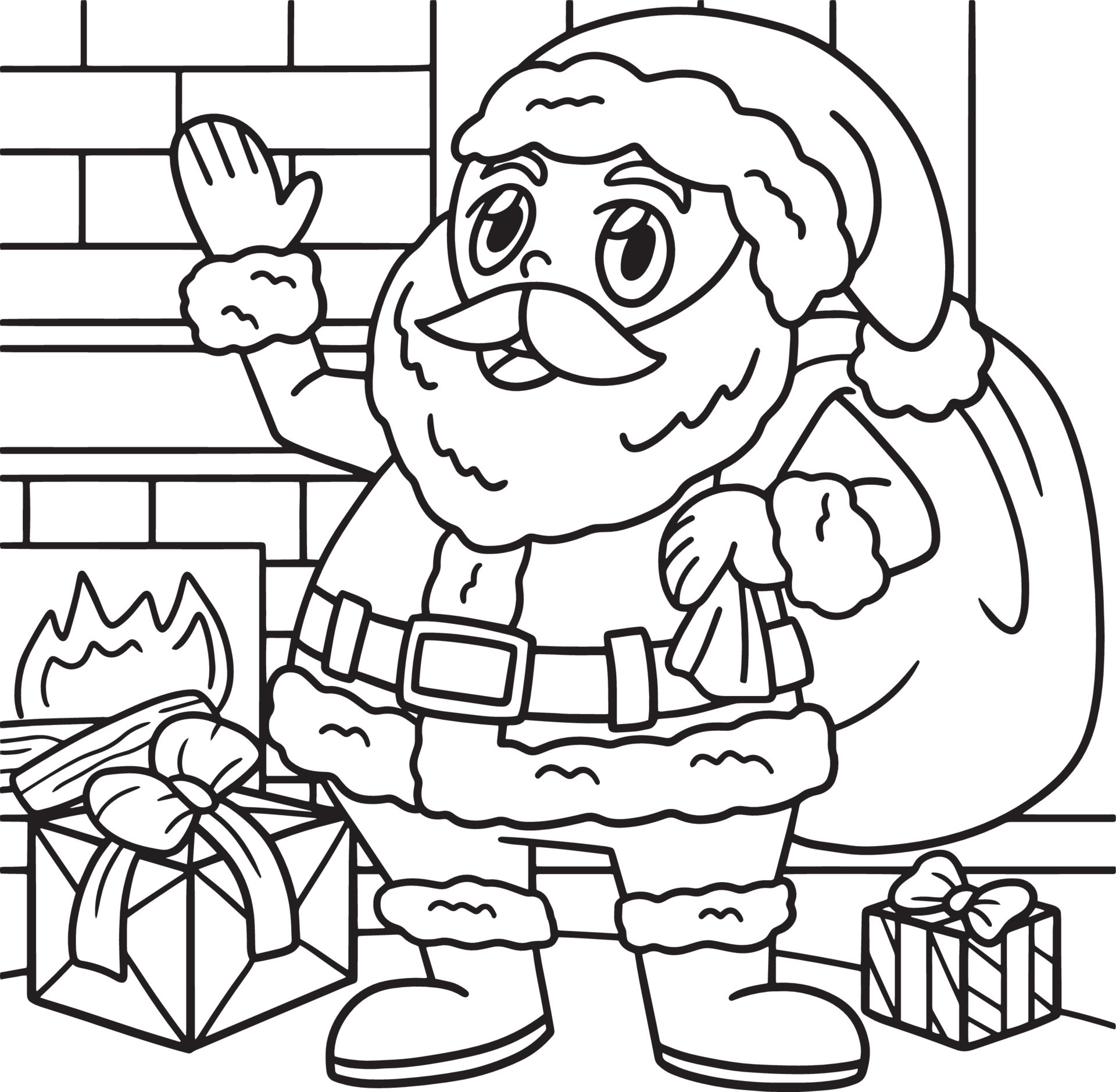 Santa Claus Coloring Page for Kids 8944228 Vector Art at Vecteezy