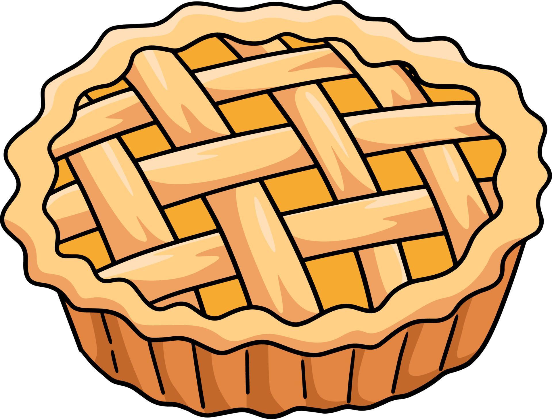 Apple Pie Food Cartoon Colored Clipart 8944256 Vector Art at Vecteezy