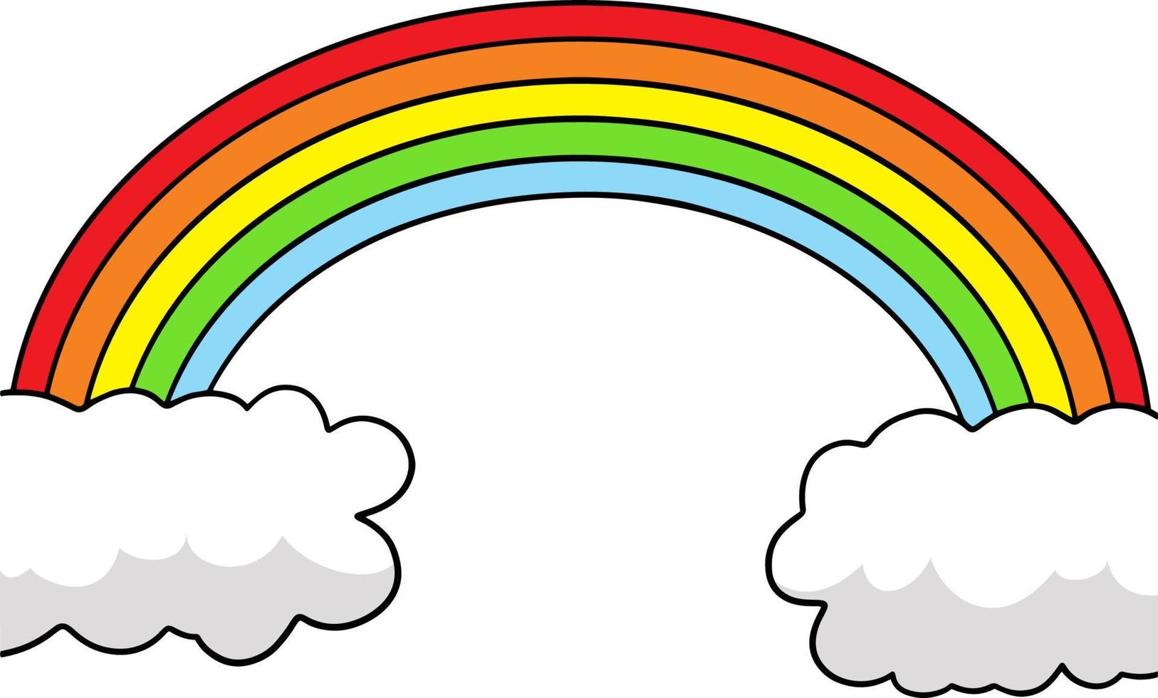 ilustración de imágenes prediseñadas de color de dibujos animados de arco iris vector