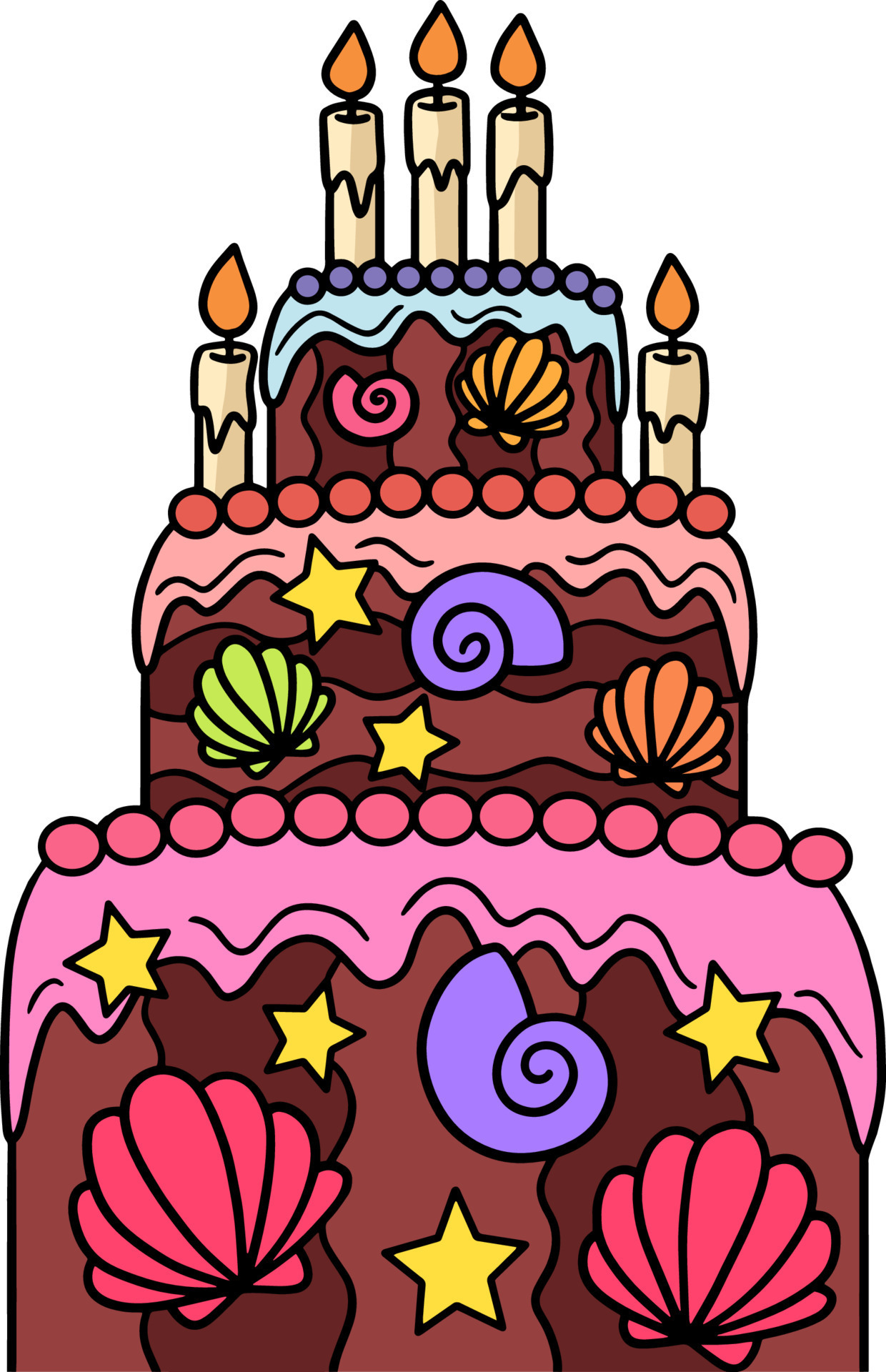 Birthday Cake With Blue Lit Candles Clip Art at Clker.com - vector clip art  online, royalty free & public domain