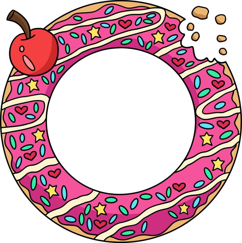 Sweet Donut Cartoon Colored Clipart Illustration vector