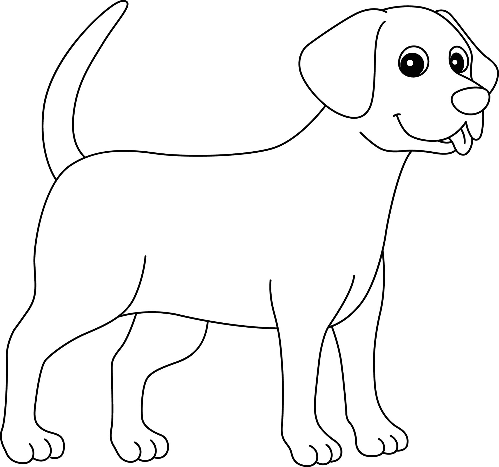 Chocolate Lab Dog Isolated Coloring Page for Kids 8944312 Vector Art at