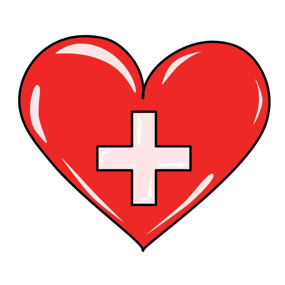Heart with a cross in the middle vector