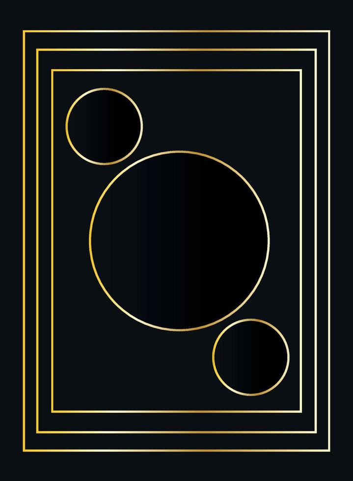 Black background with golden rectangles and squares vector