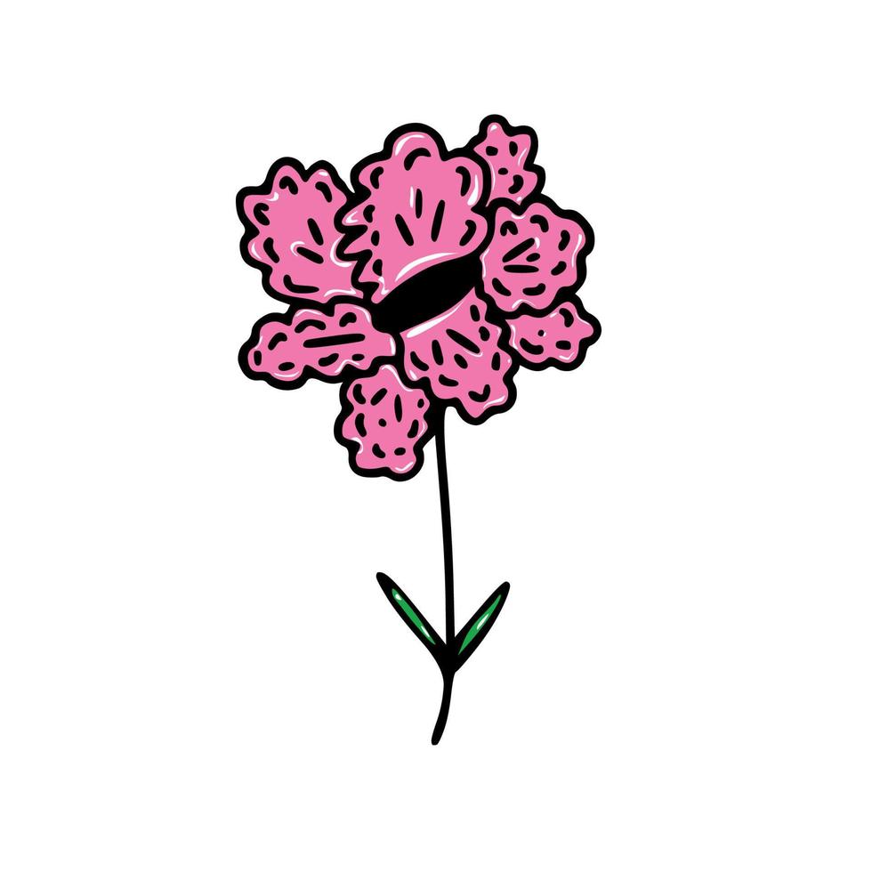 Doodle hand drawn flower vector