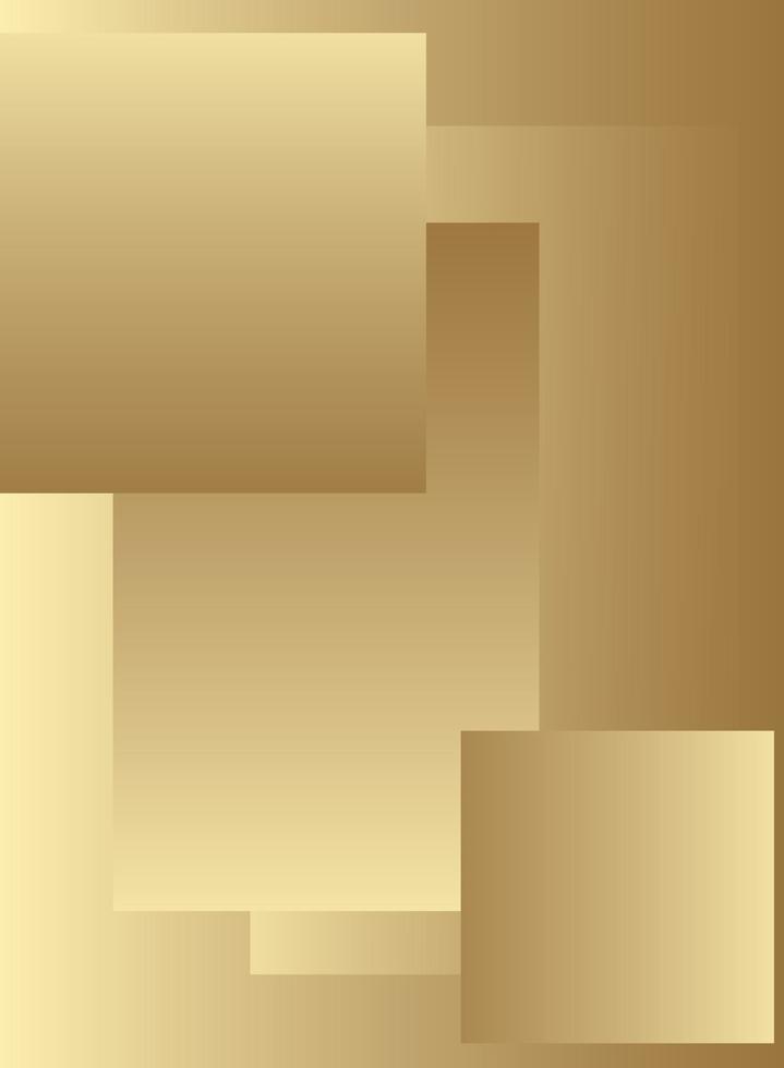 Golden gradient background with squares vector