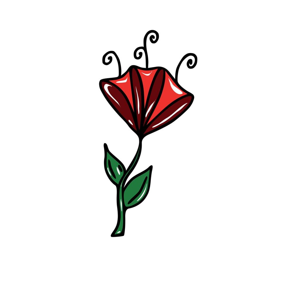 Doodle hand drawn flower vector
