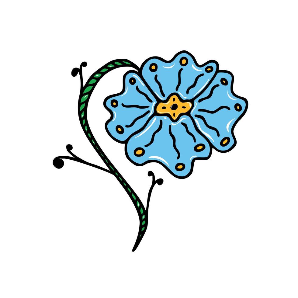 Doodle hand drawn flower vector