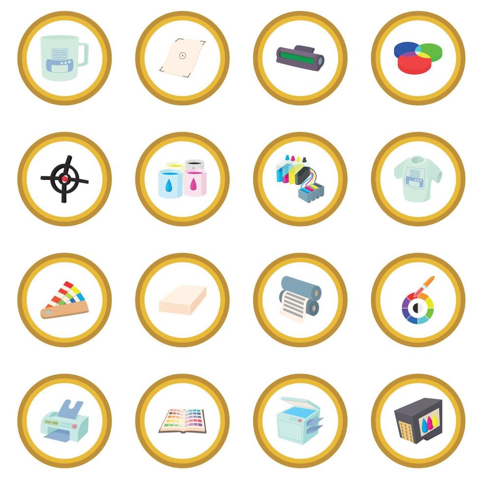Printing icon circle vector