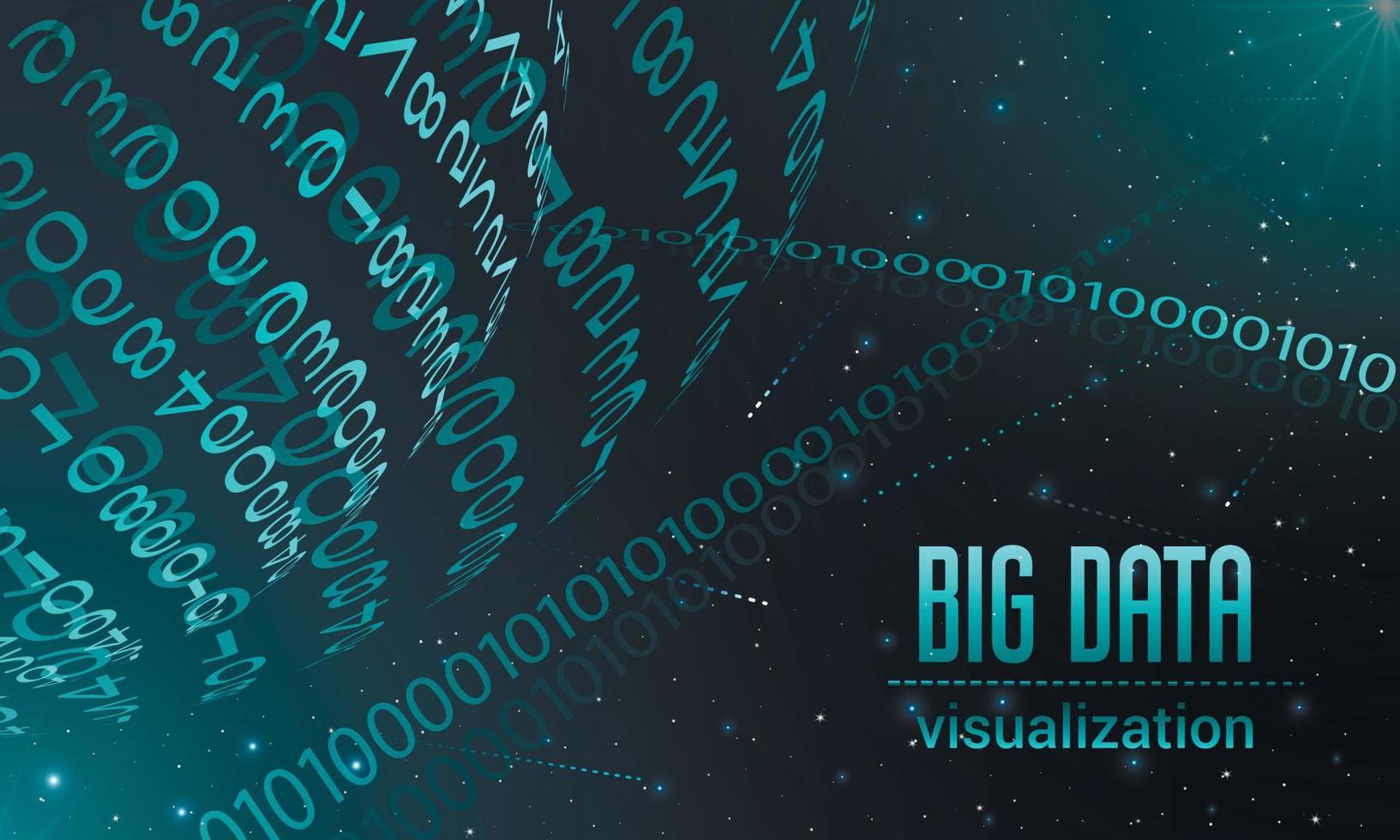 Big data visualization banner, realistic style vector