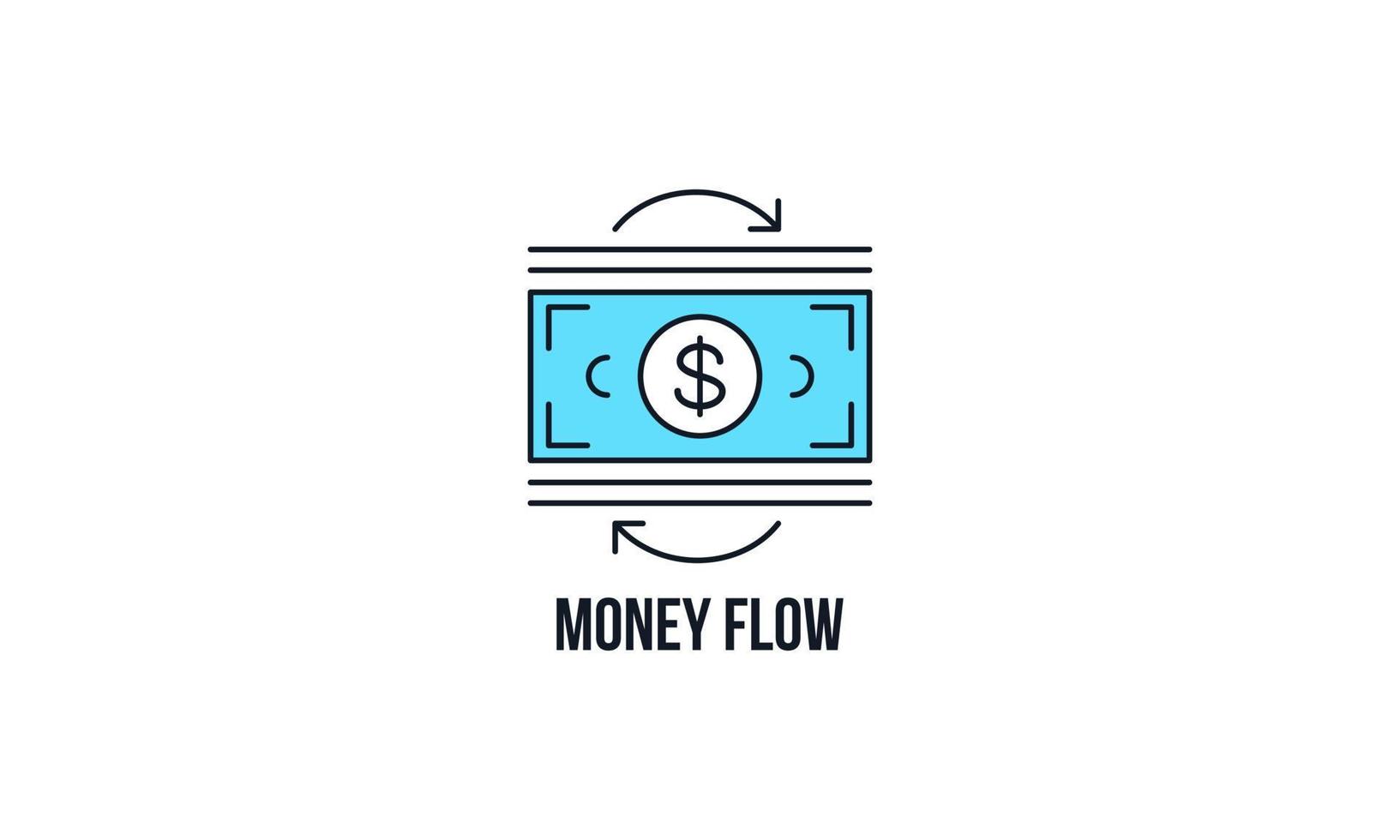 Money Flow Simple Outline vector