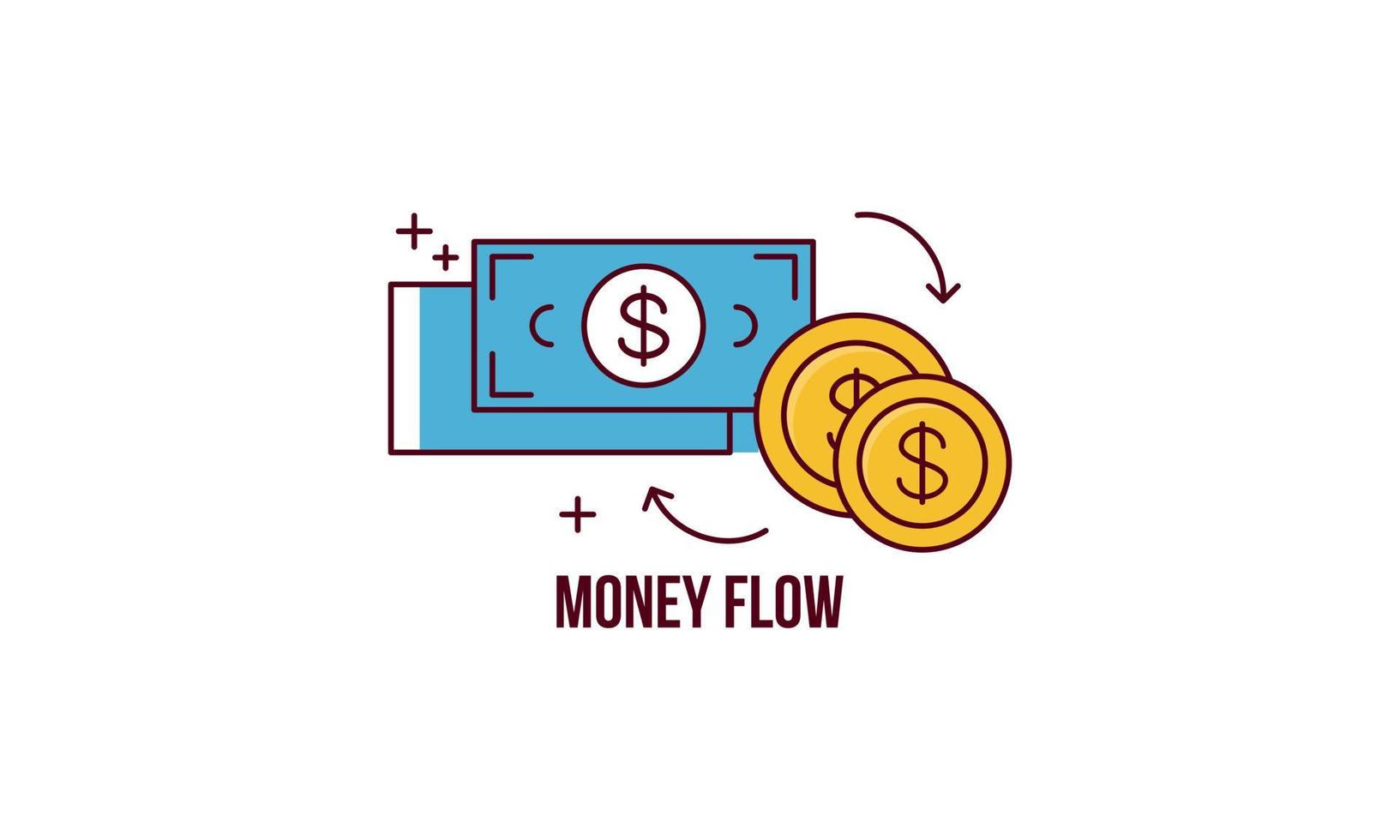 Money Flow Simple Outline vector