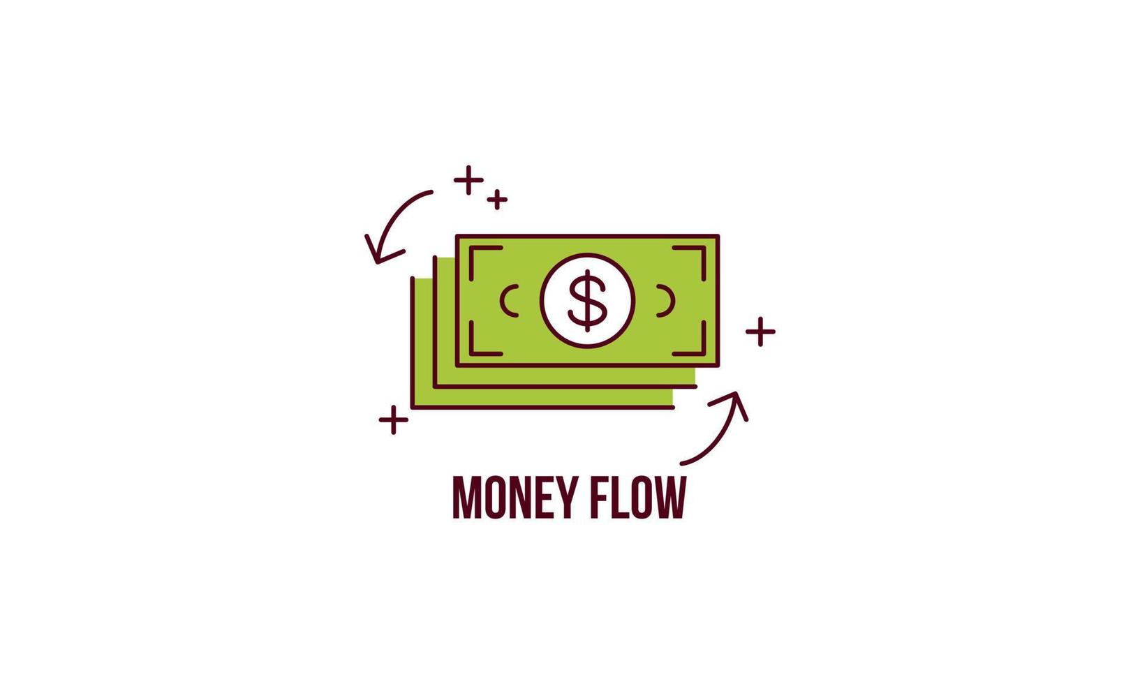 Money Flow Simple Outline vector