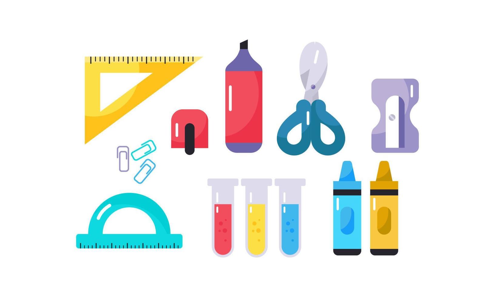 Stationery and School Equipments Vector