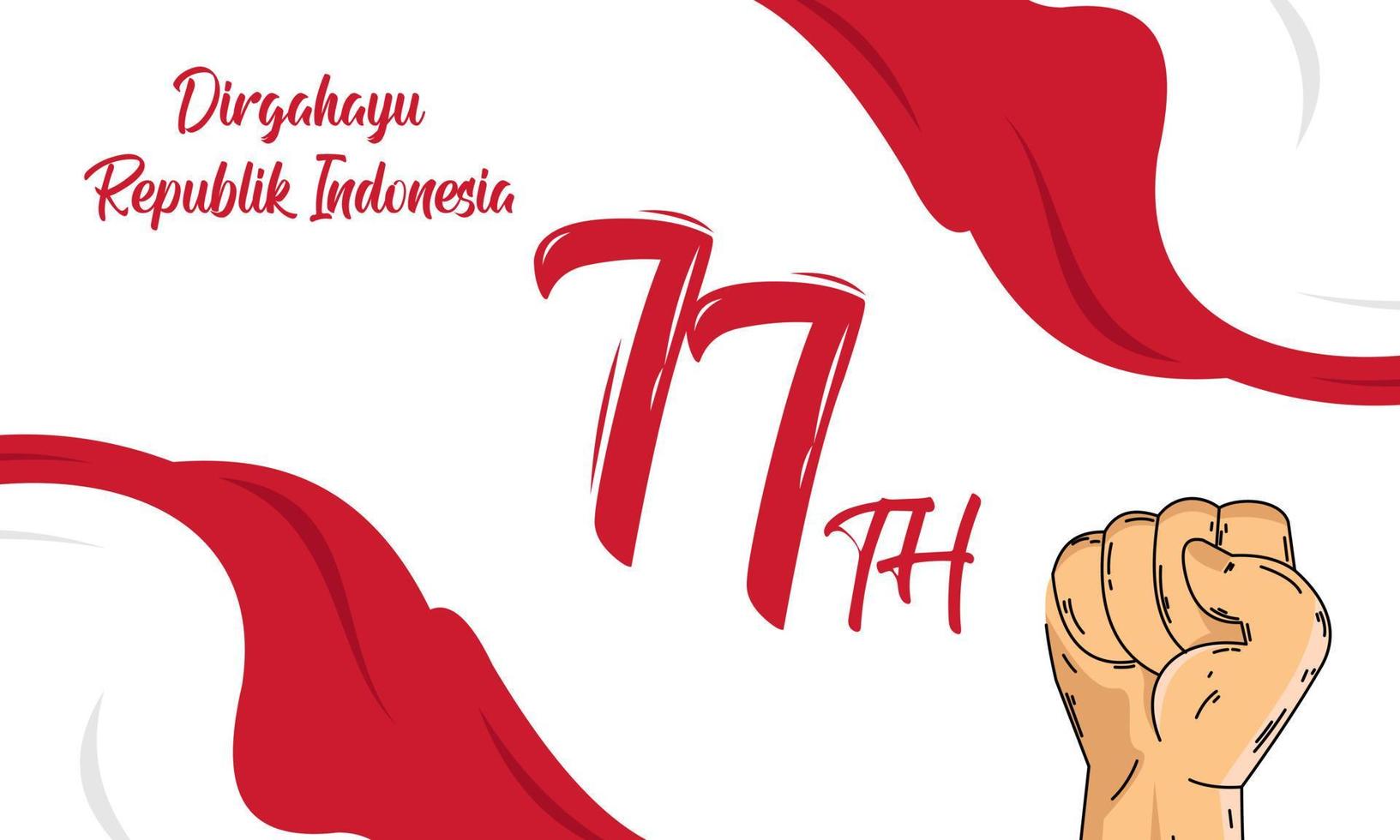 merdeka indonesia. feliz 77º día de la independencia de indonesia vector