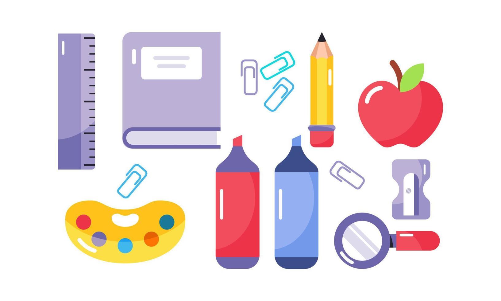 Stationery and School Equipments Vector