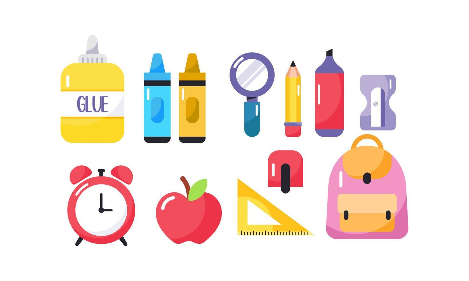 Stationery and School Equipments Vector
