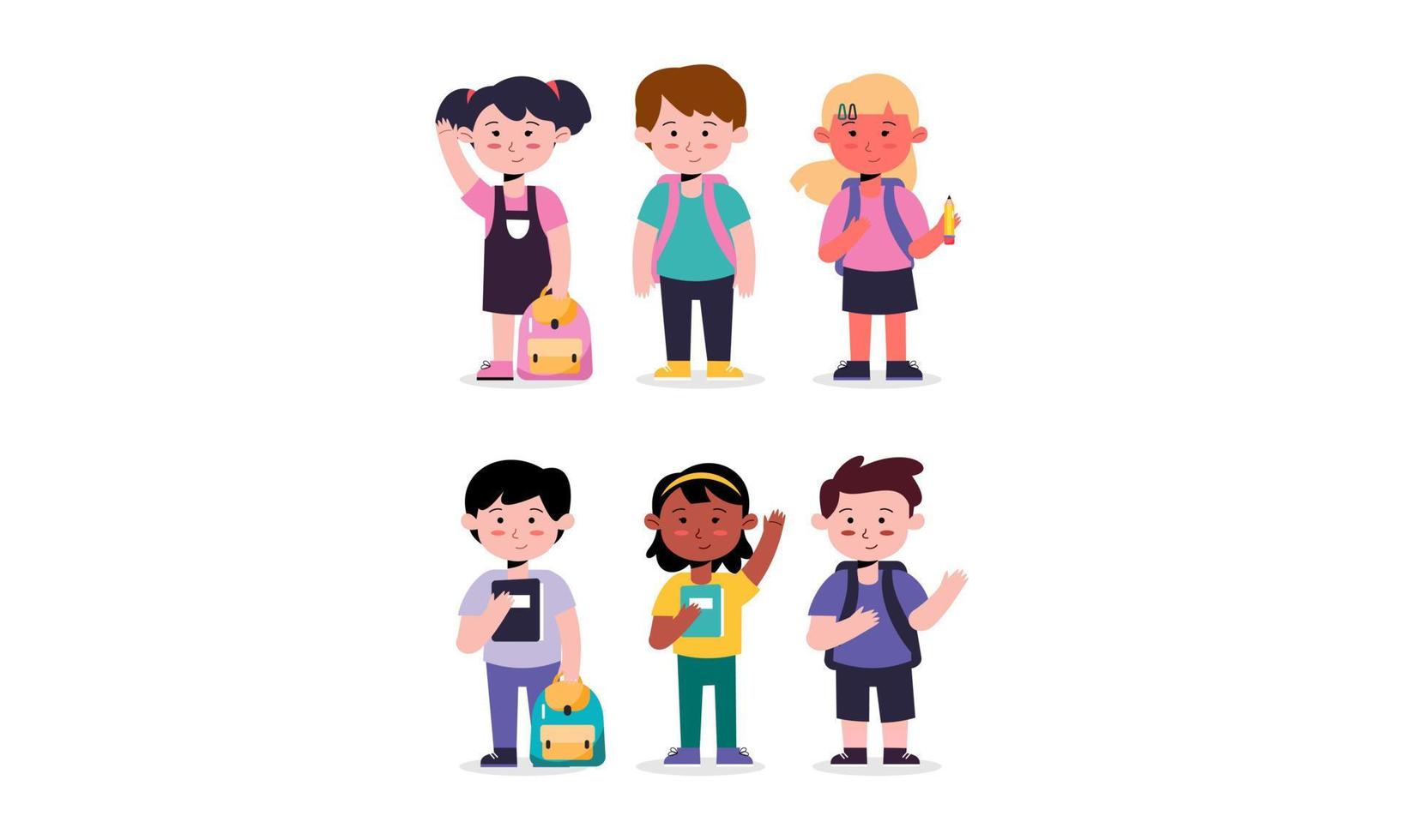 Set of Students Concept Vector