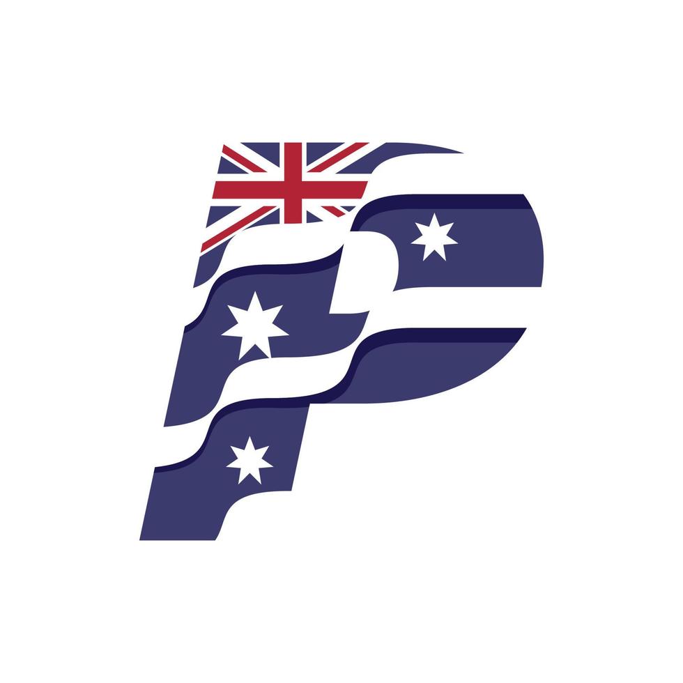 Australian Alphabet Flag P vector