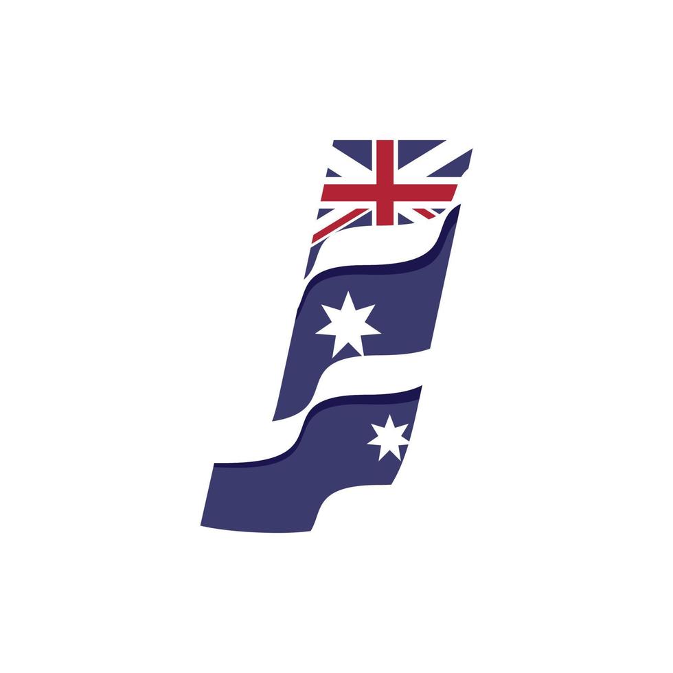 Australian Alphabet Flag J vector
