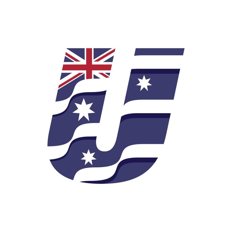 bandera del alfabeto australiano u vector